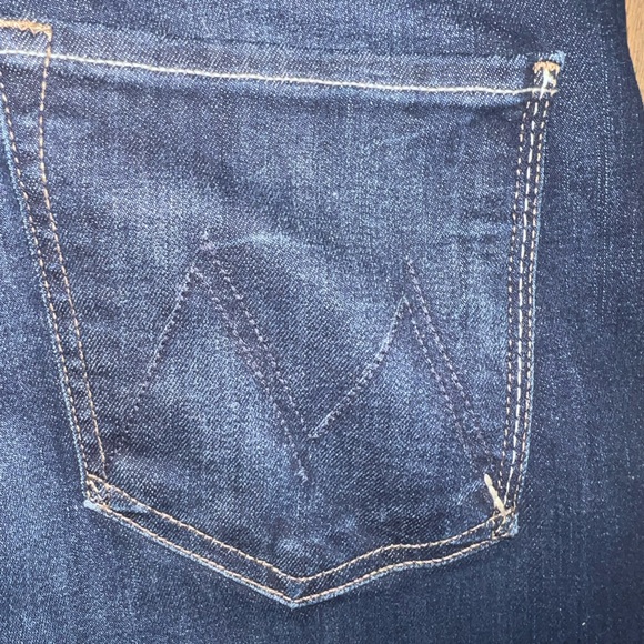 Women's MOTHER Dark Blue Wide-Leg Jeans - Picture 7 of 8